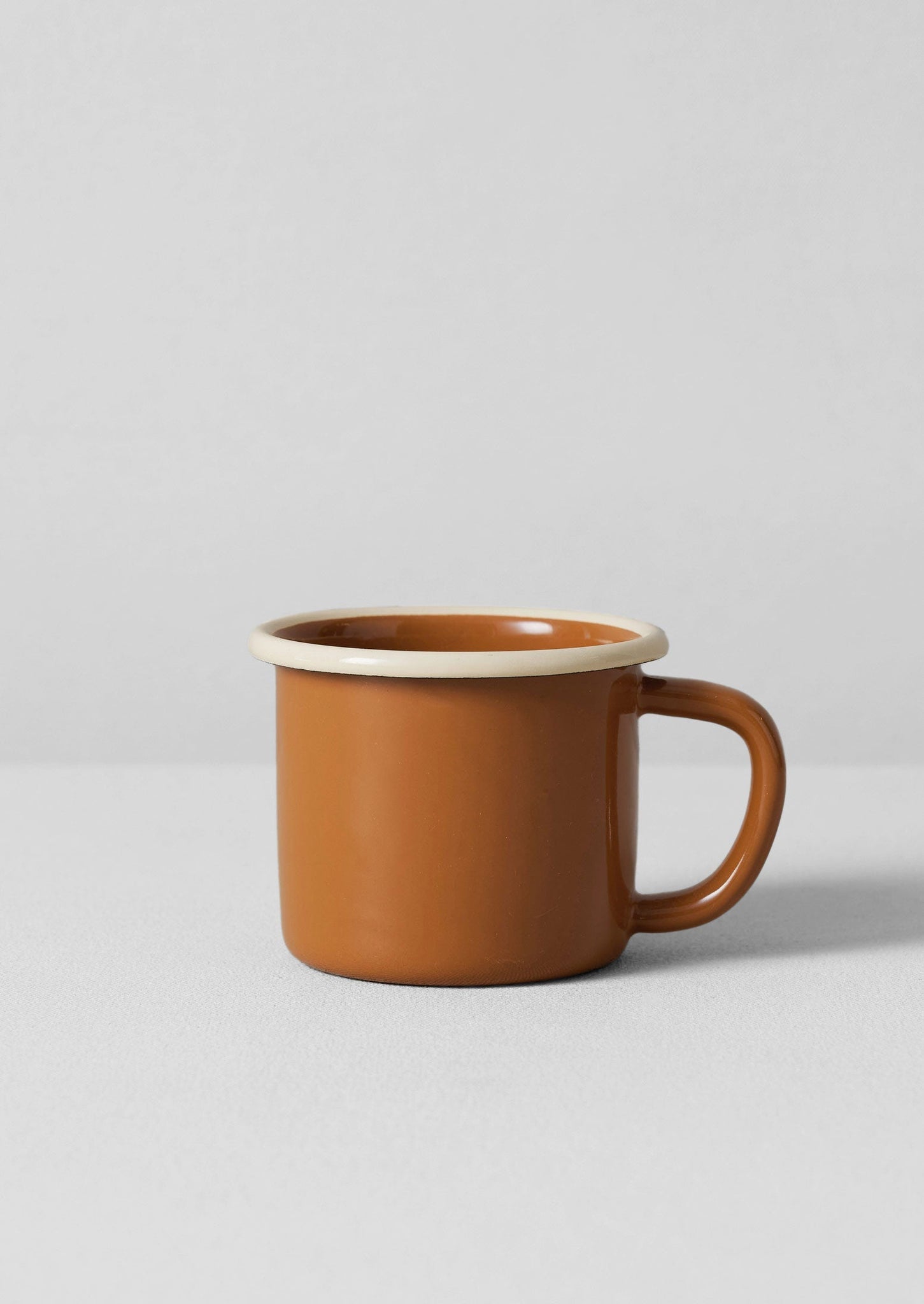 Contrast Rim Enamel Mug | Cumin/Cream