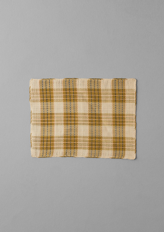 Hand Woven Checked Placemat Set | Natural/Olive
