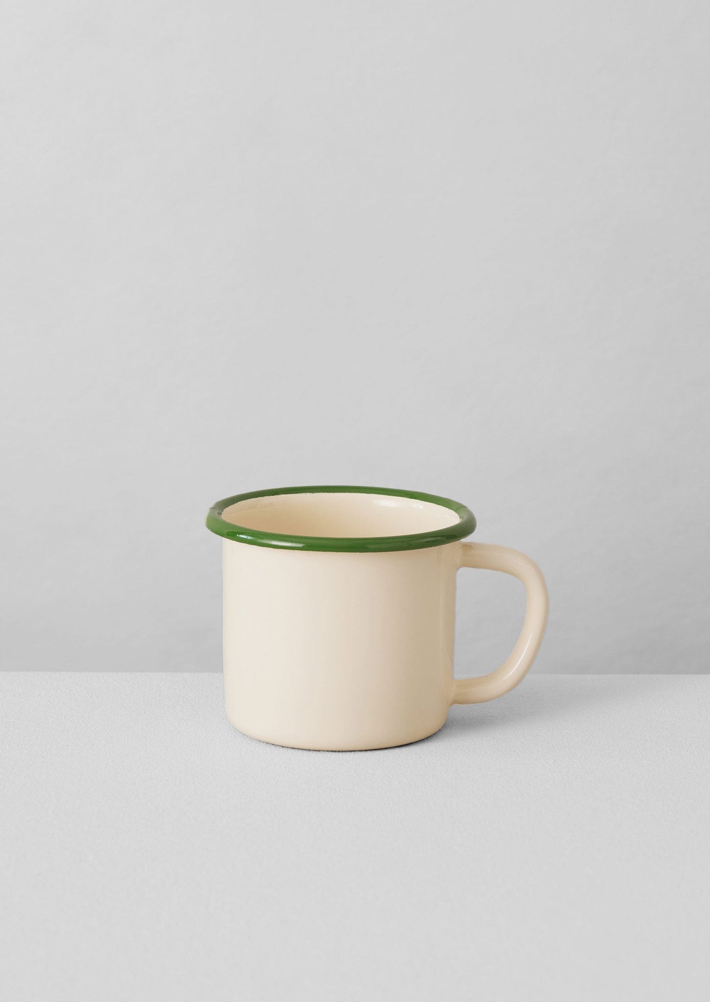 Contrast Rim Enamel Mug | Cream/Leaf
