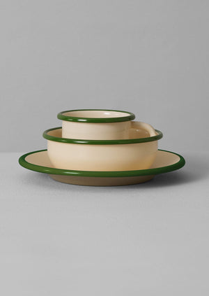 Enamel Picnic Bowl | Cream/Leaf
