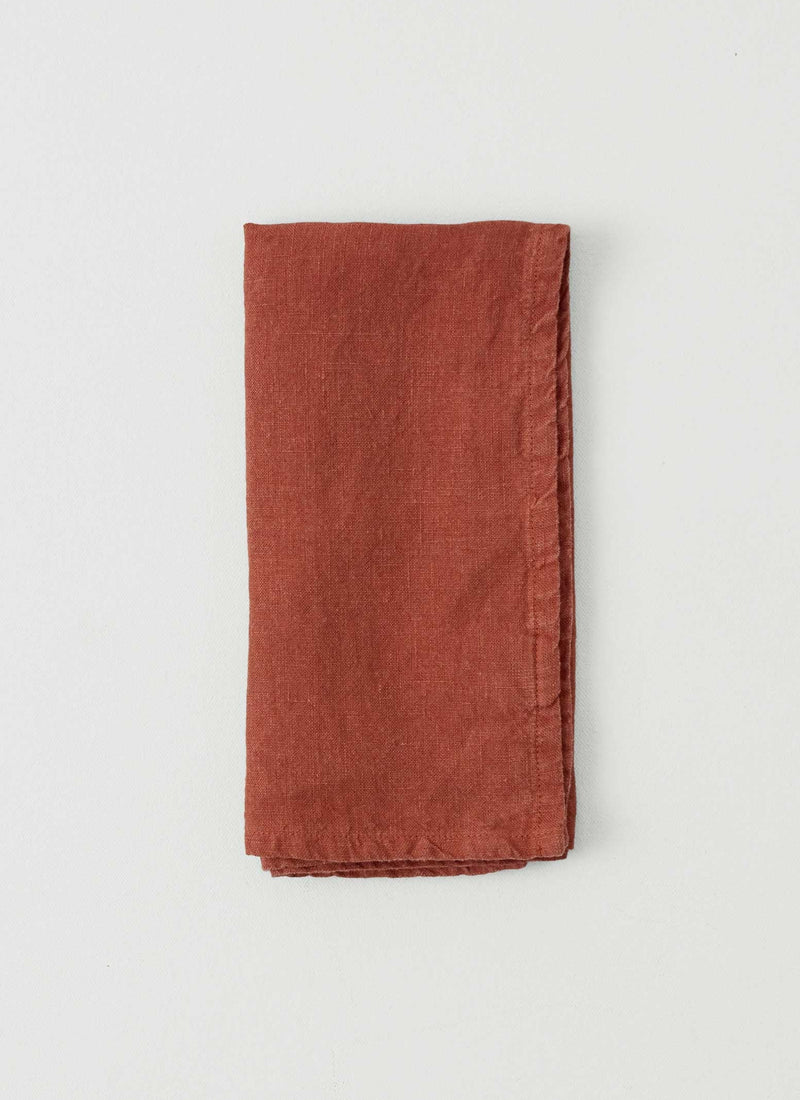 Washed Linen Napkin | Red Clay