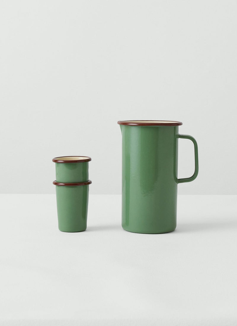 Contrast Rim Enamel Cup | Mint/Chestnut