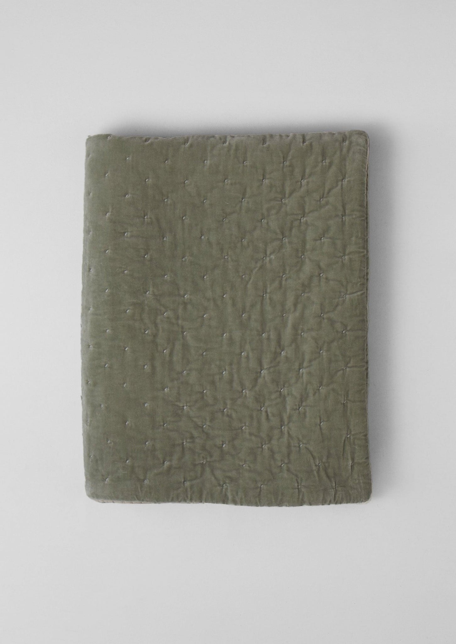 Hand Quilted Velvet Throw | Sage/Natural