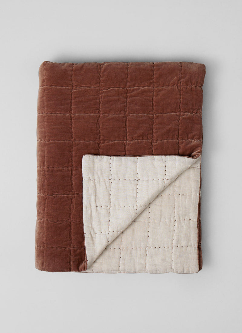 Hand Stitched Organic Velvet Quilt | Dulse
