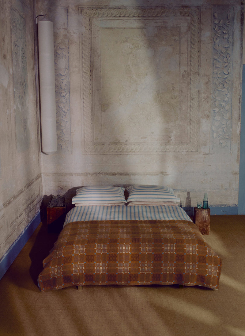 Melin Tregwynt Welsh Blanket | Rust/Topaz