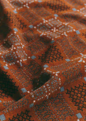 Melin Tregwynt Welsh Blanket | Rust/Topaz