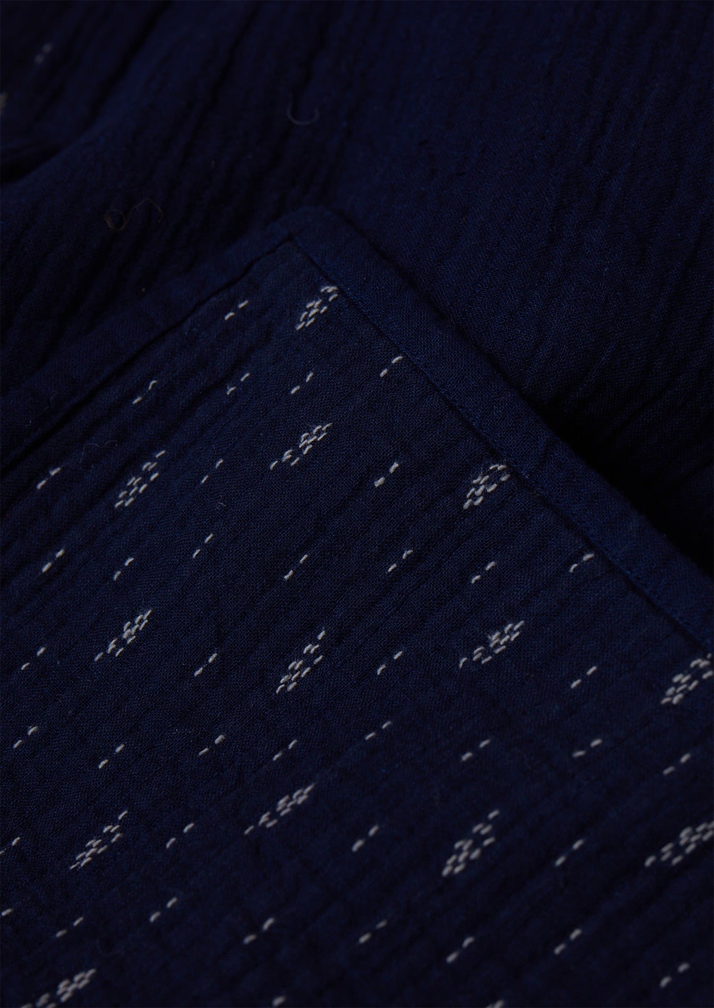 Dobby Stitch Cotton Throw | Indigo Blue