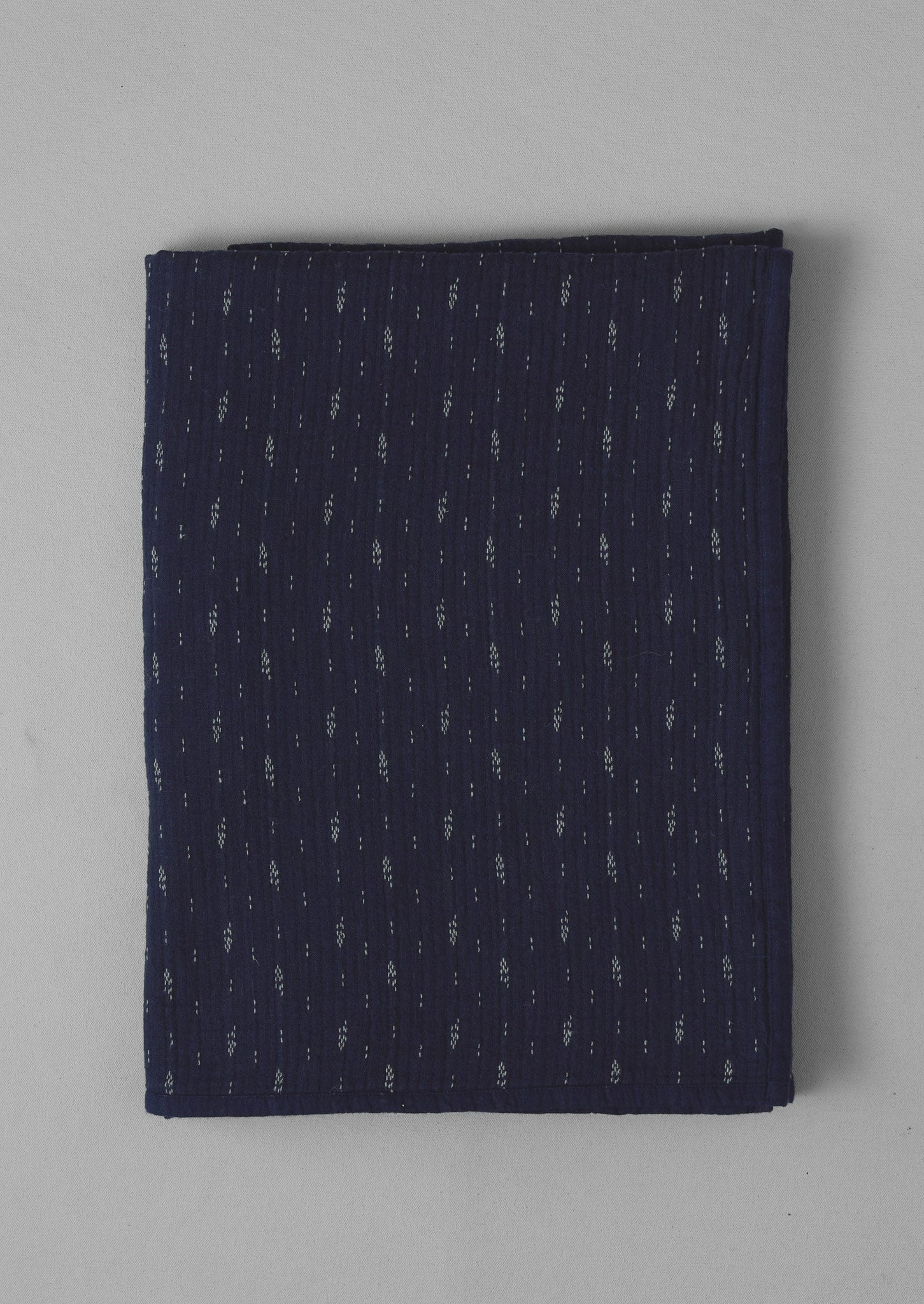 Dobby Stitch Cotton Throw | Indigo Blue