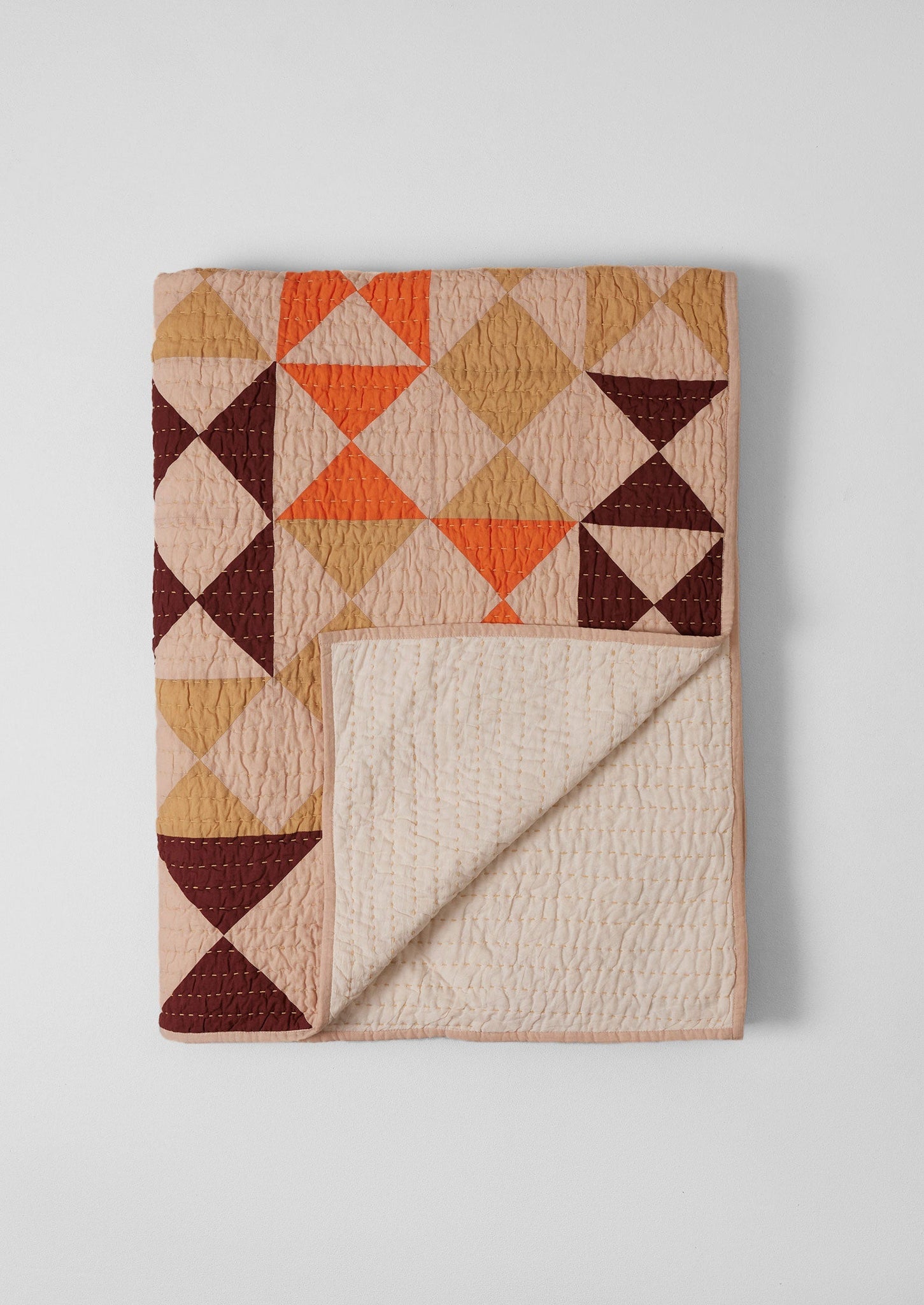 Kite Patchwork Quilt | Straw/Poppy