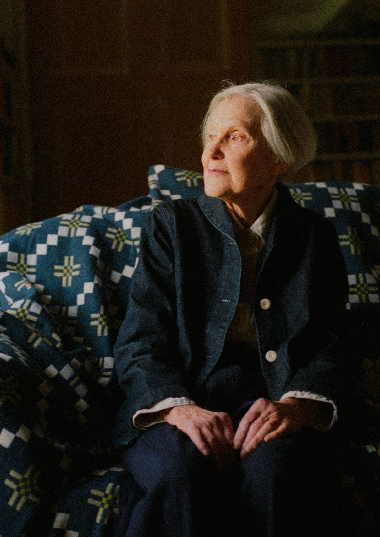 Melin Tregwynt Welsh Blanket | Midnight/Citrus