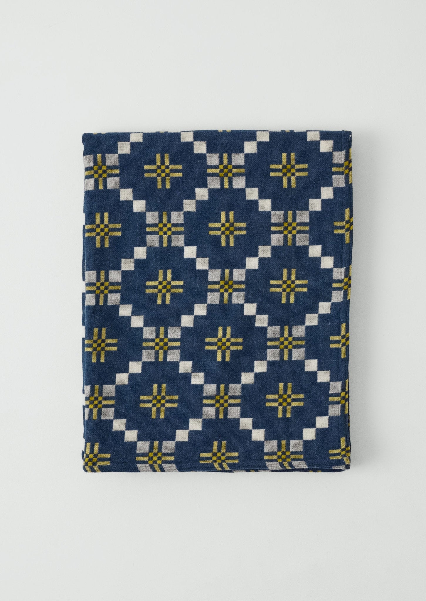 Melin Tregwynt Welsh Blanket | Midnight/Citrus