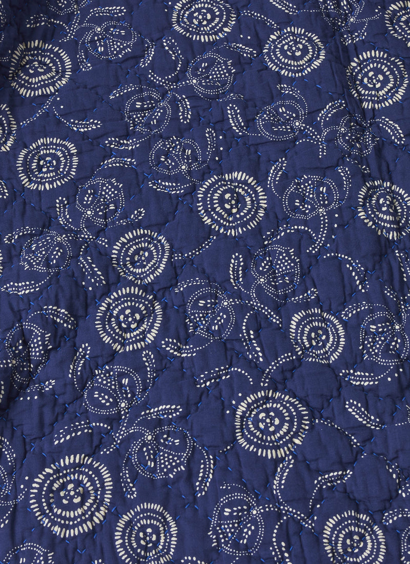 Pomegranate Print Quilt | Indigo Blue/Ecru
