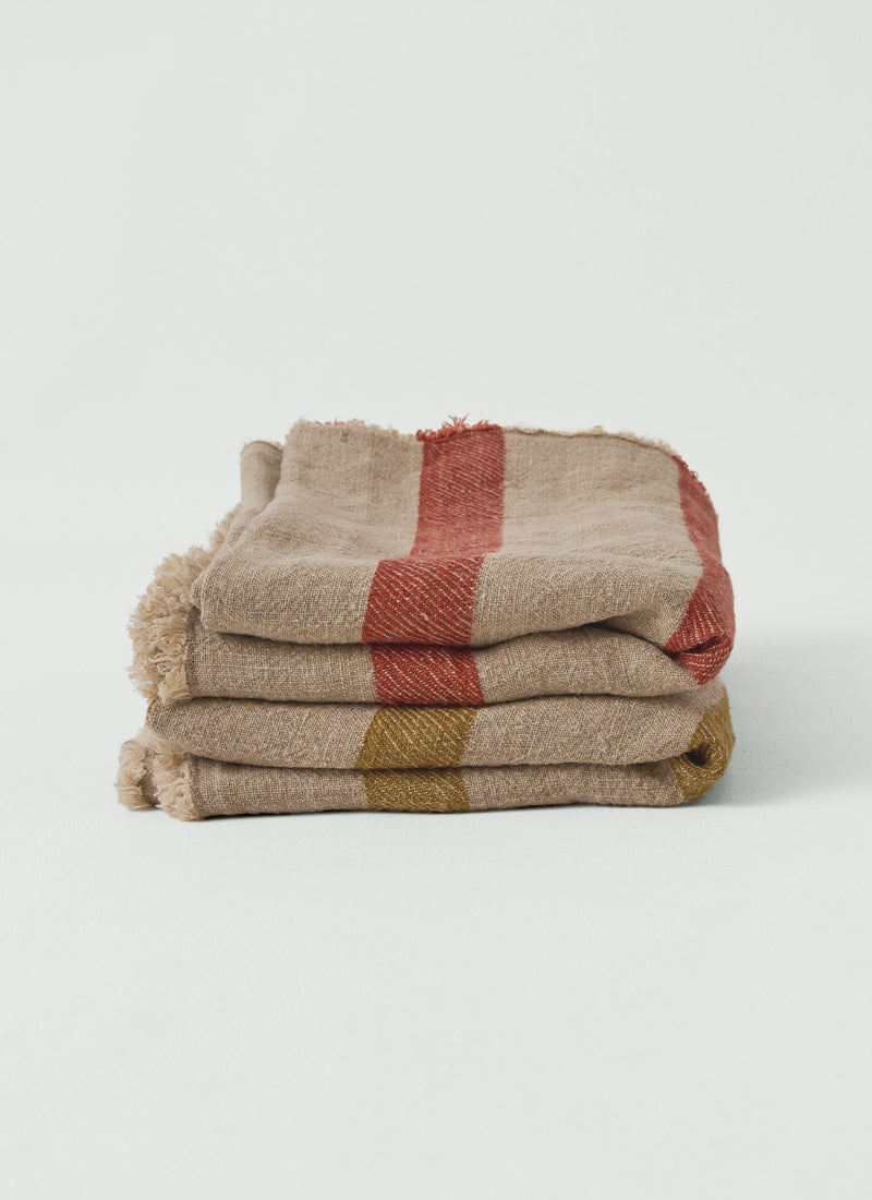 Stripe Linen Throw | Aurora/Natural
