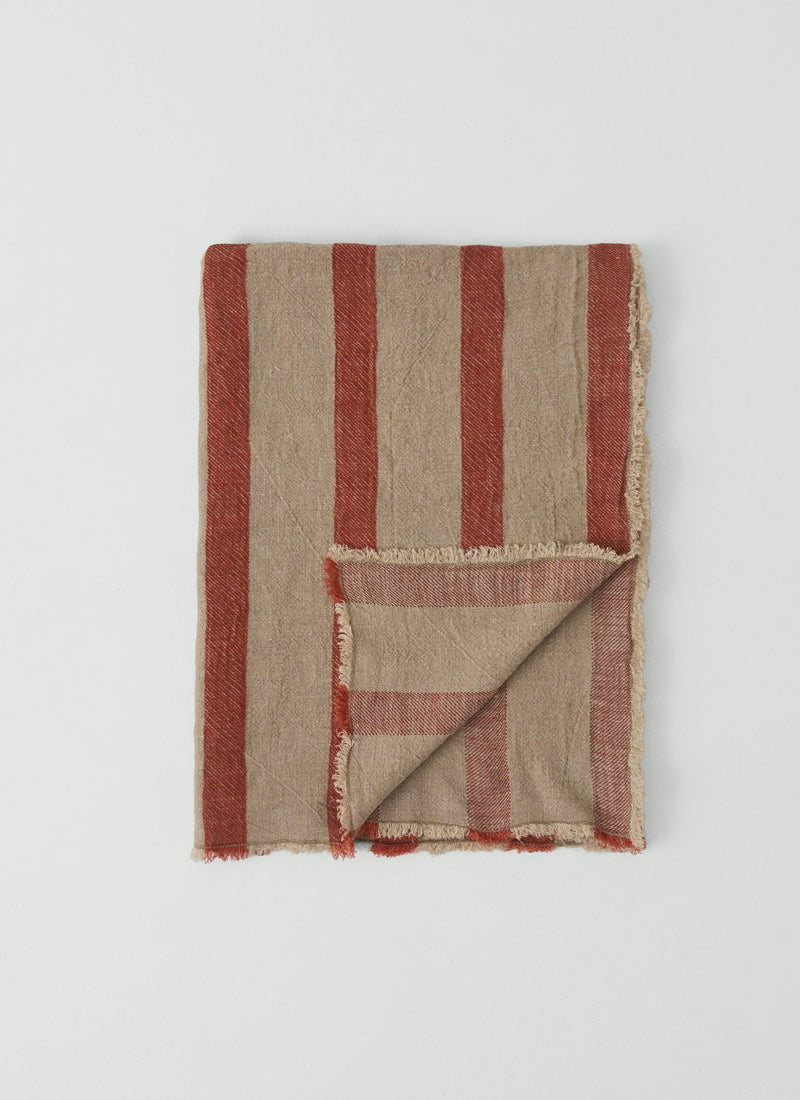 Stripe Linen Throw | Aurora/Natural