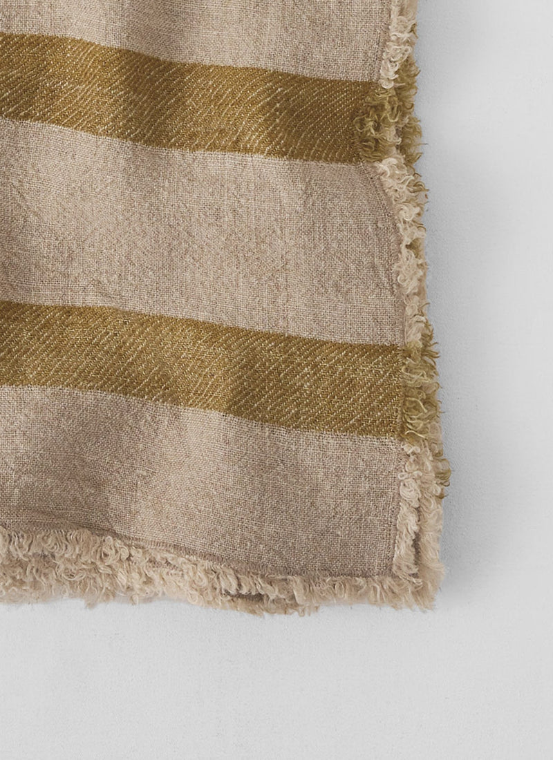 Stripe Linen Throw | Amber/Natural