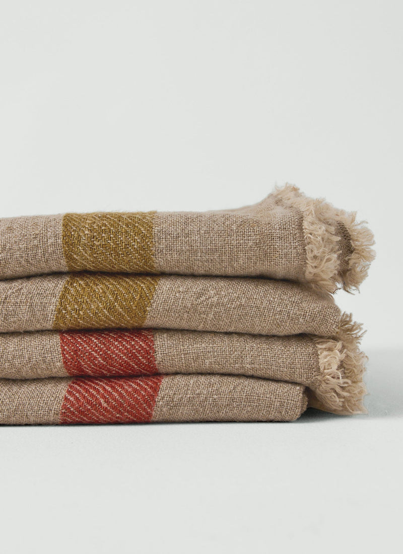 Stripe Linen Throw | Amber/Natural