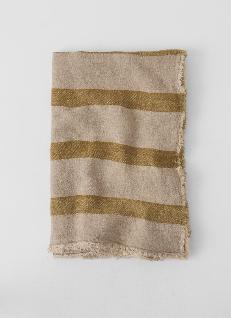 Stripe Linen Throw | Amber/Natural