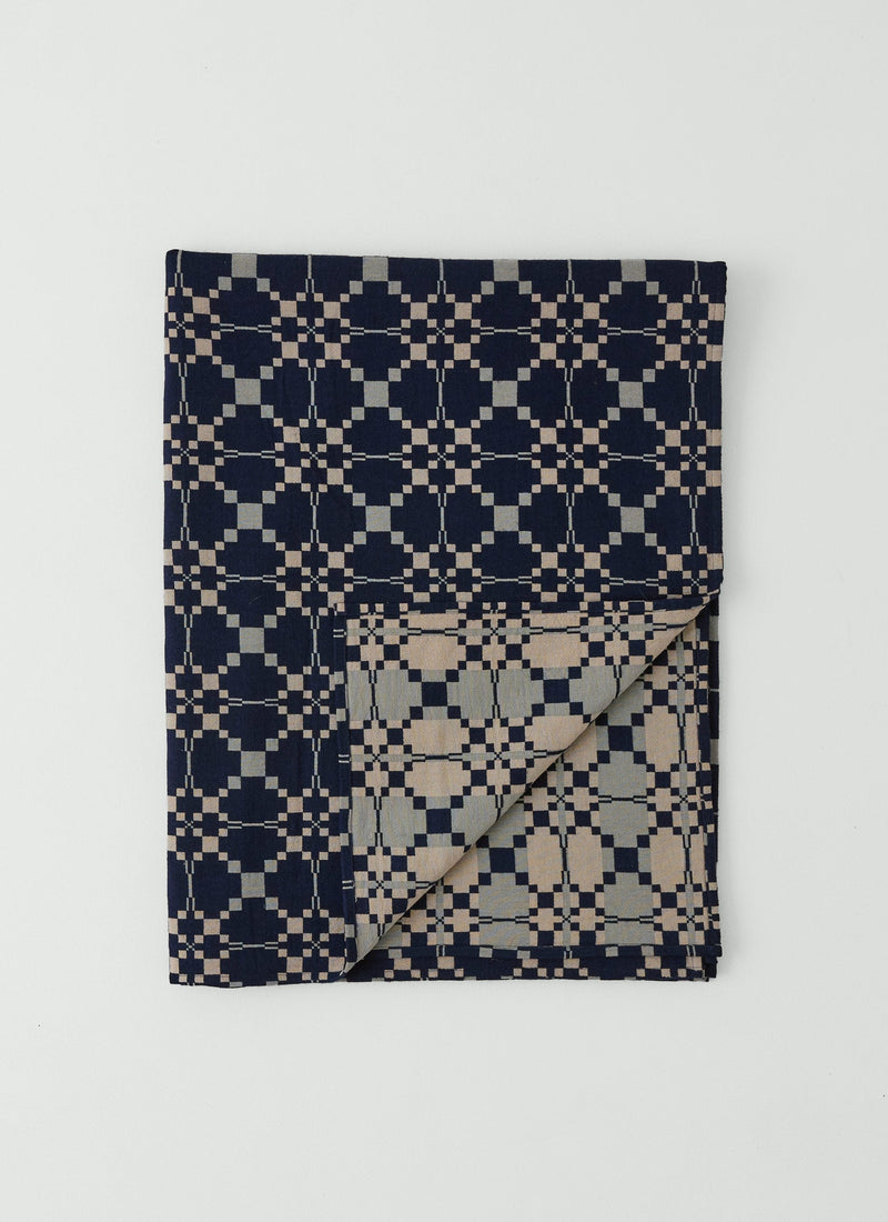 Lattice Cloth Throw | Indigo