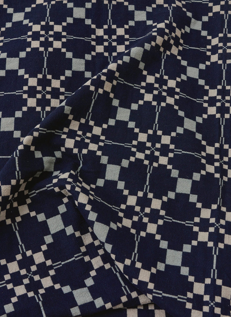 Lattice Cloth Throw | Indigo