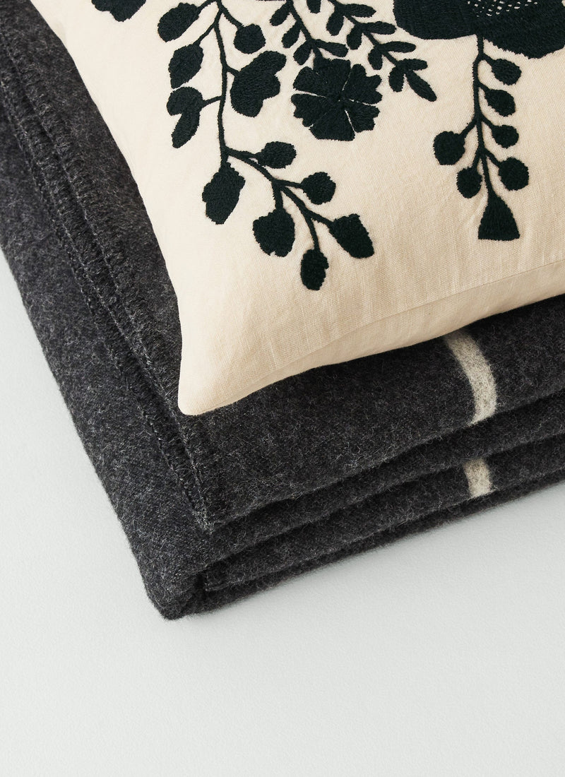 Camp Wool Blanket | Charcoal/Light Grey Melange