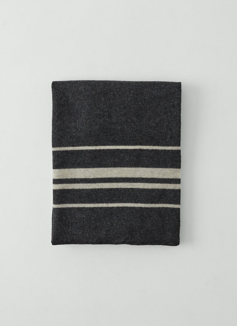 Camp Wool Blanket | Charcoal/Light Grey Melange
