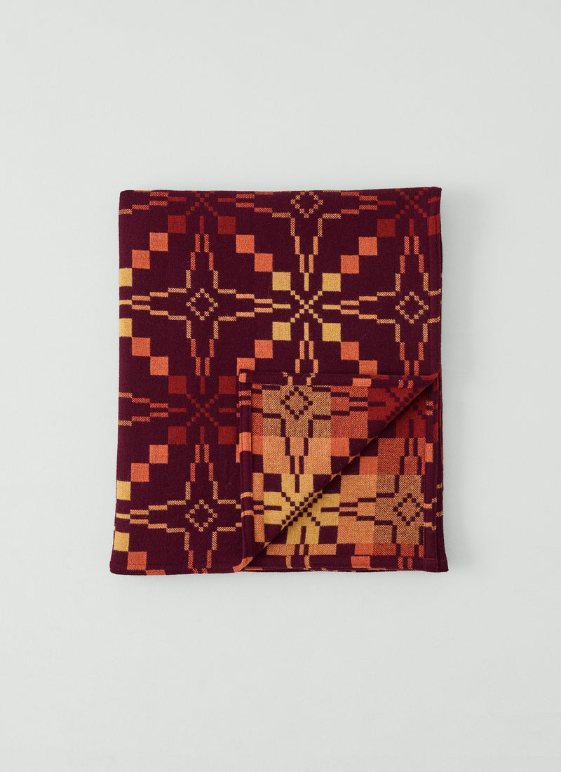 Melin Tregwynt Vintage Star Blanket | Plum/Spice