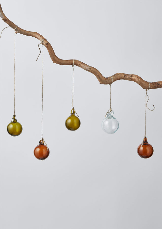 Small Hand Blown Glass Bauble Set | Multi