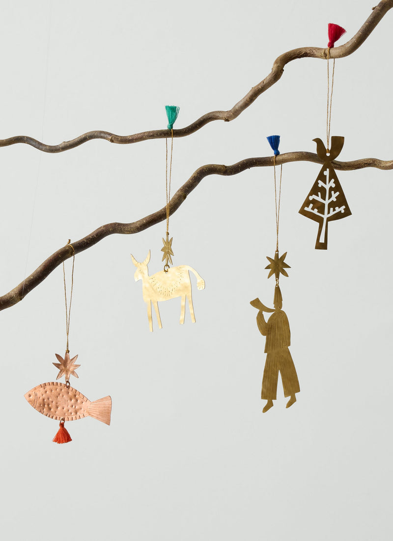 Hammered Metal Musician Decoration | Brass