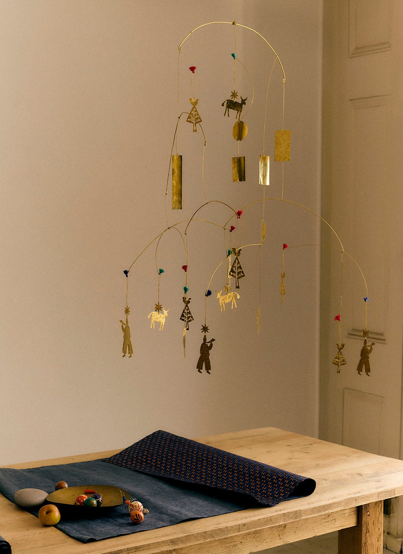 Hammered Metal Musician Decoration | Brass