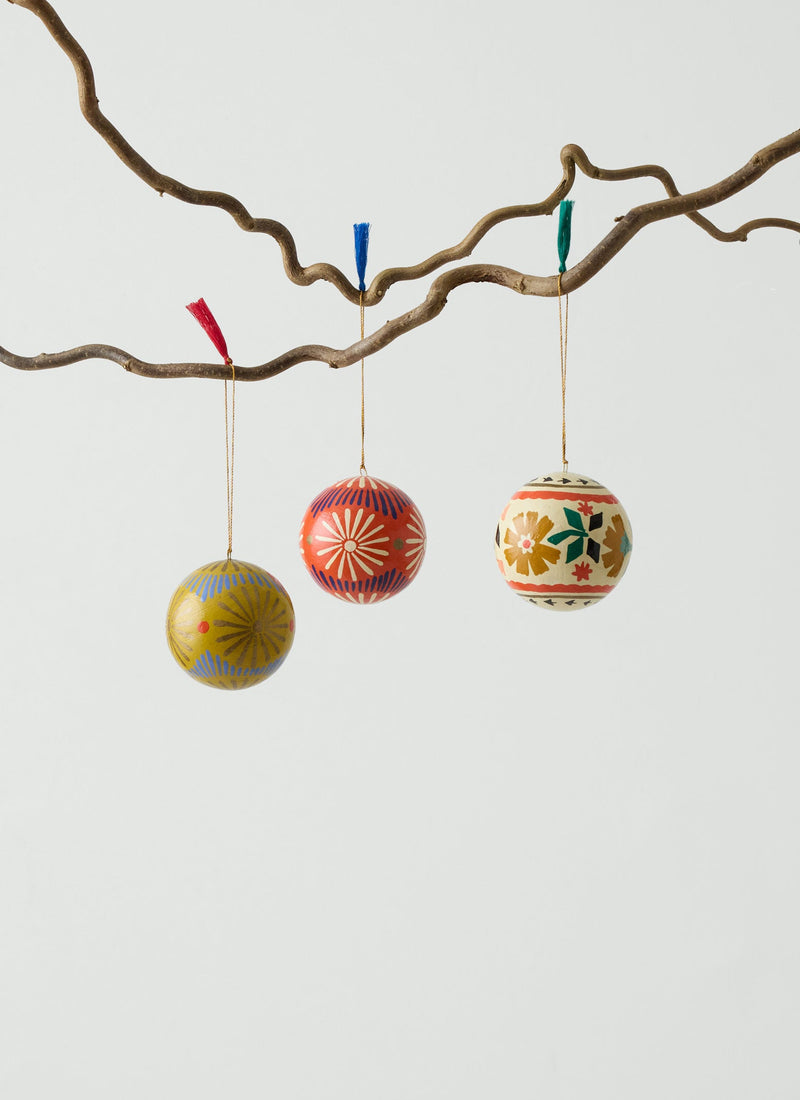 Folk Snowflake Hand Painted Bauble | Poppy