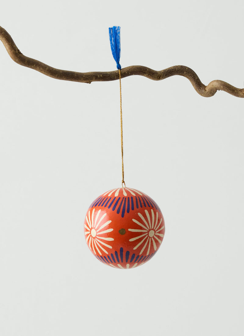 Folk Snowflake Hand Painted Bauble | Poppy