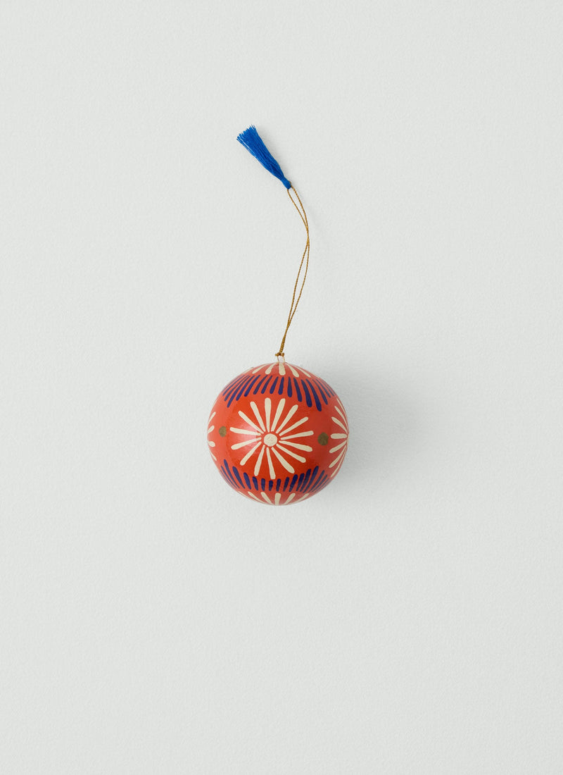Folk Snowflake Hand Painted Bauble | Poppy