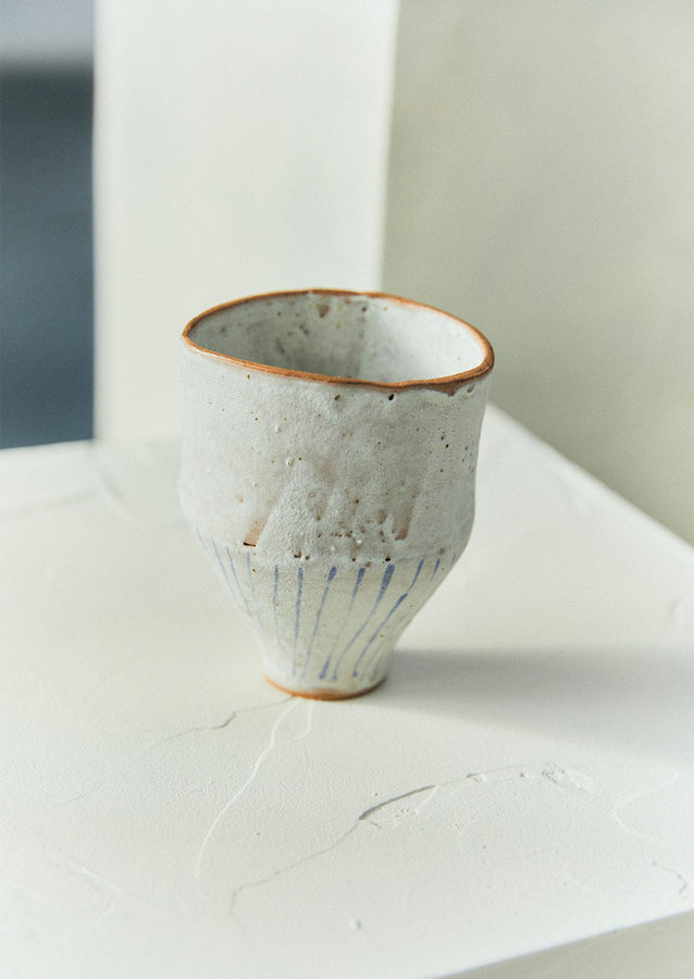 Kate Semple Tall Lines Beaker | Dolomite/Water Blue