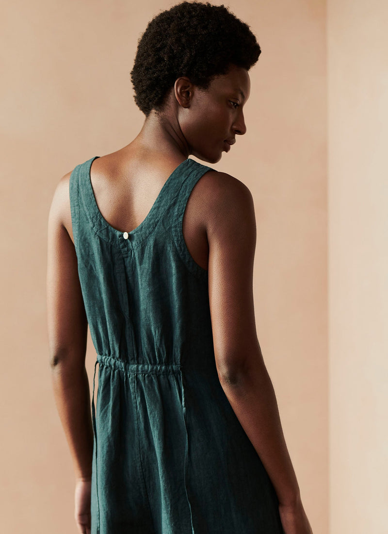 Garment Dyed Linen Short Jumpsuit | Puck