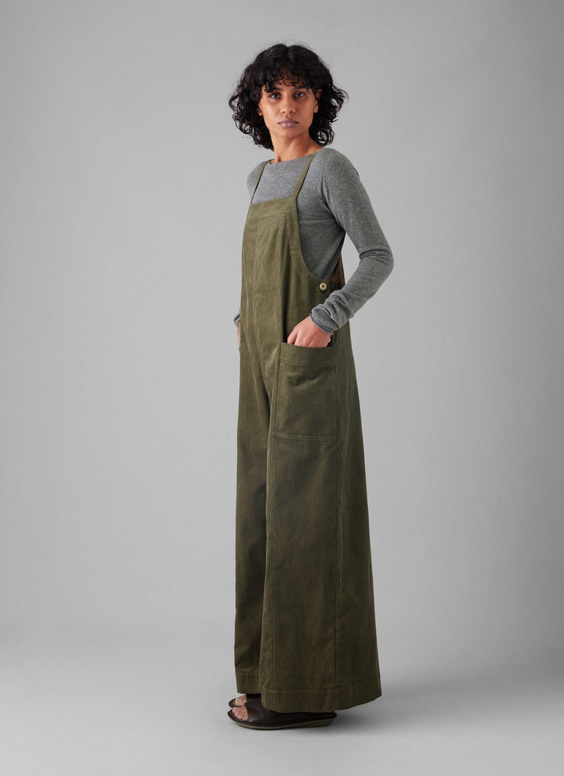 Organic Cord Pocket Jumpsuit | Pear