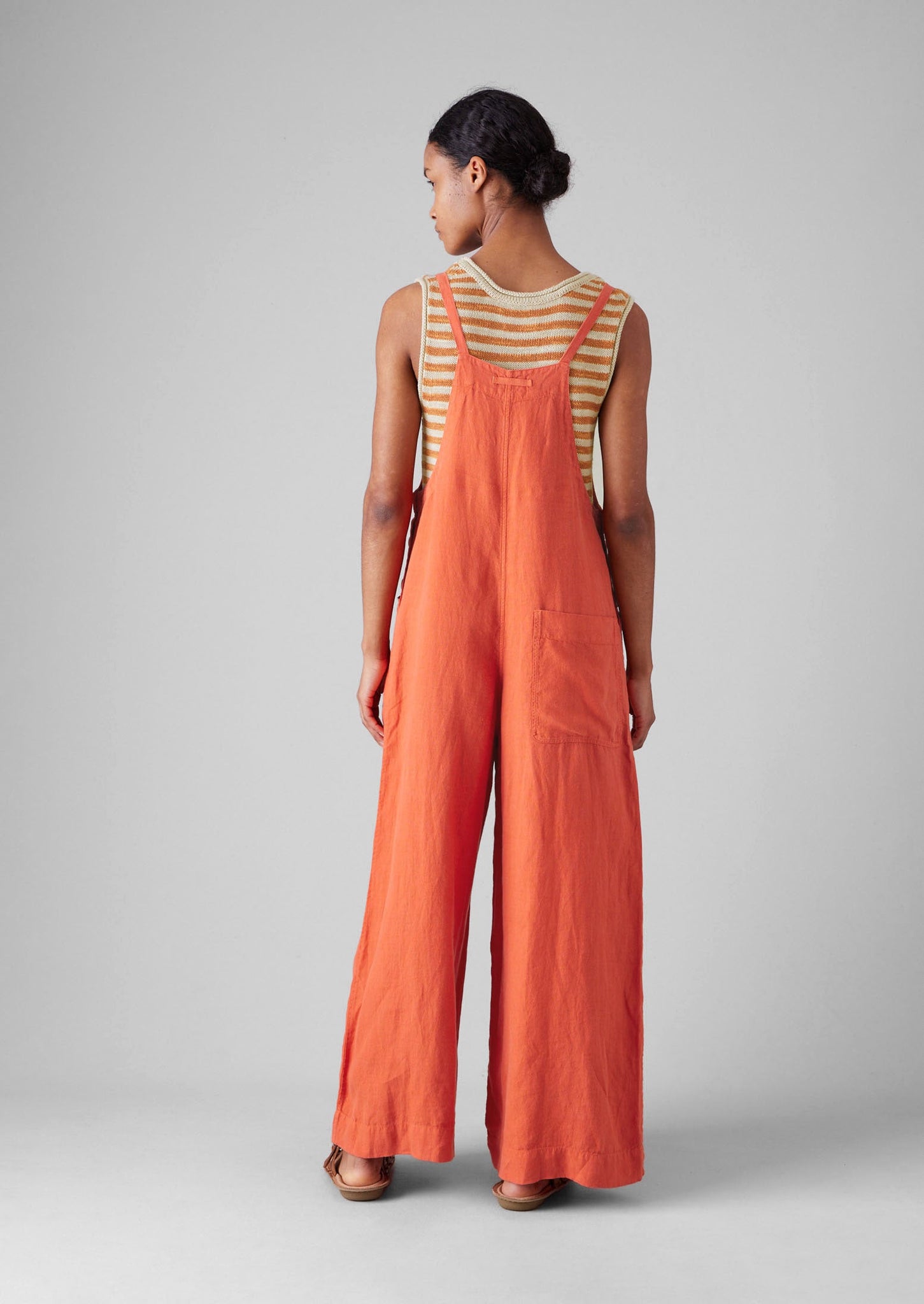 Garment Dyed Linen Pocket Jumpsuit | Red Chilli