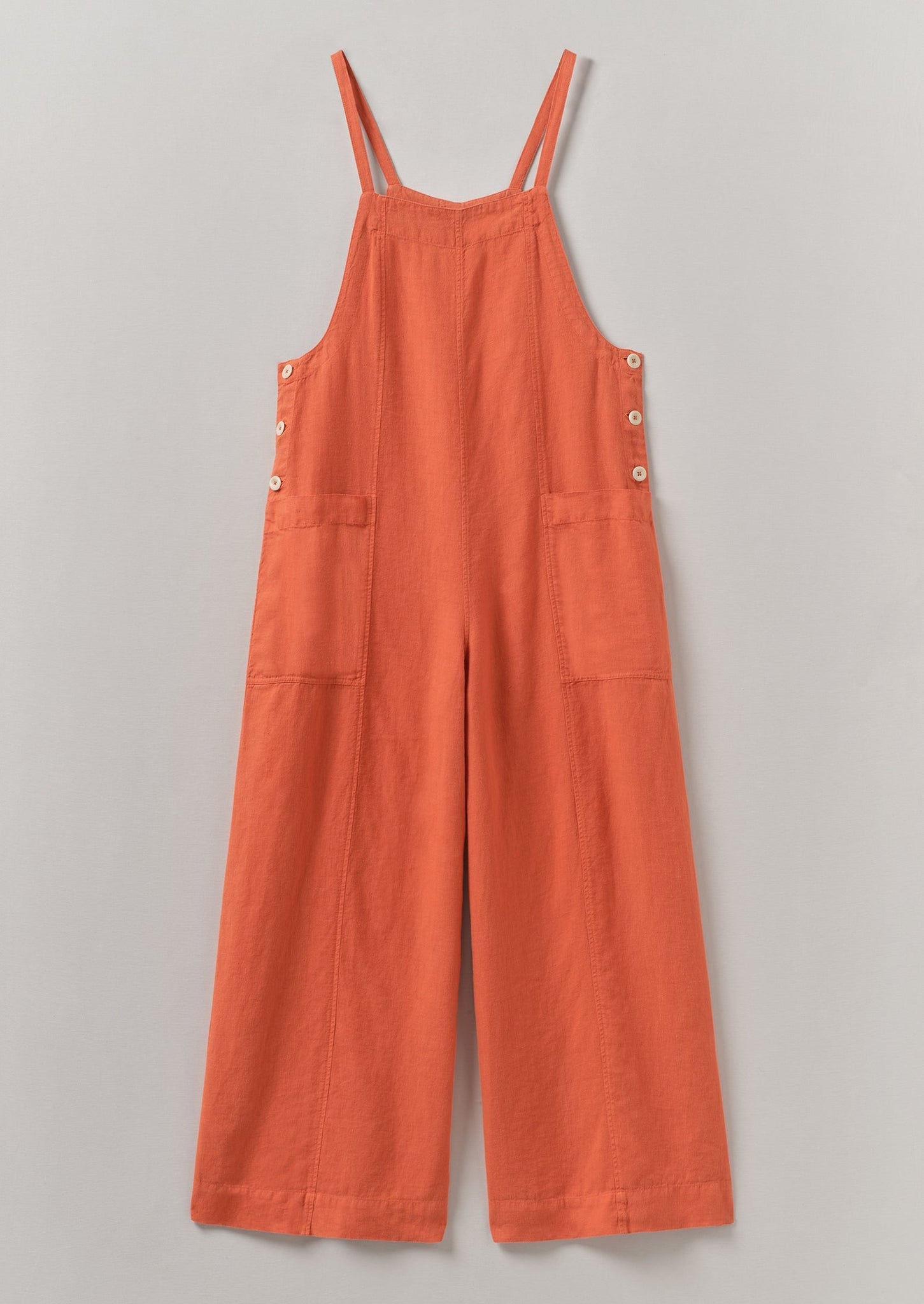Garment Dyed Linen Pocket Jumpsuit | Red Chilli