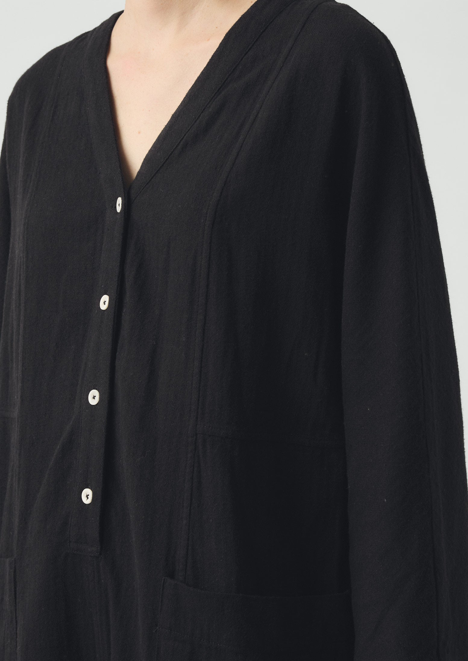 Brushed Linen Cotton Herringbone Jumpsuit | Slate | TOAST