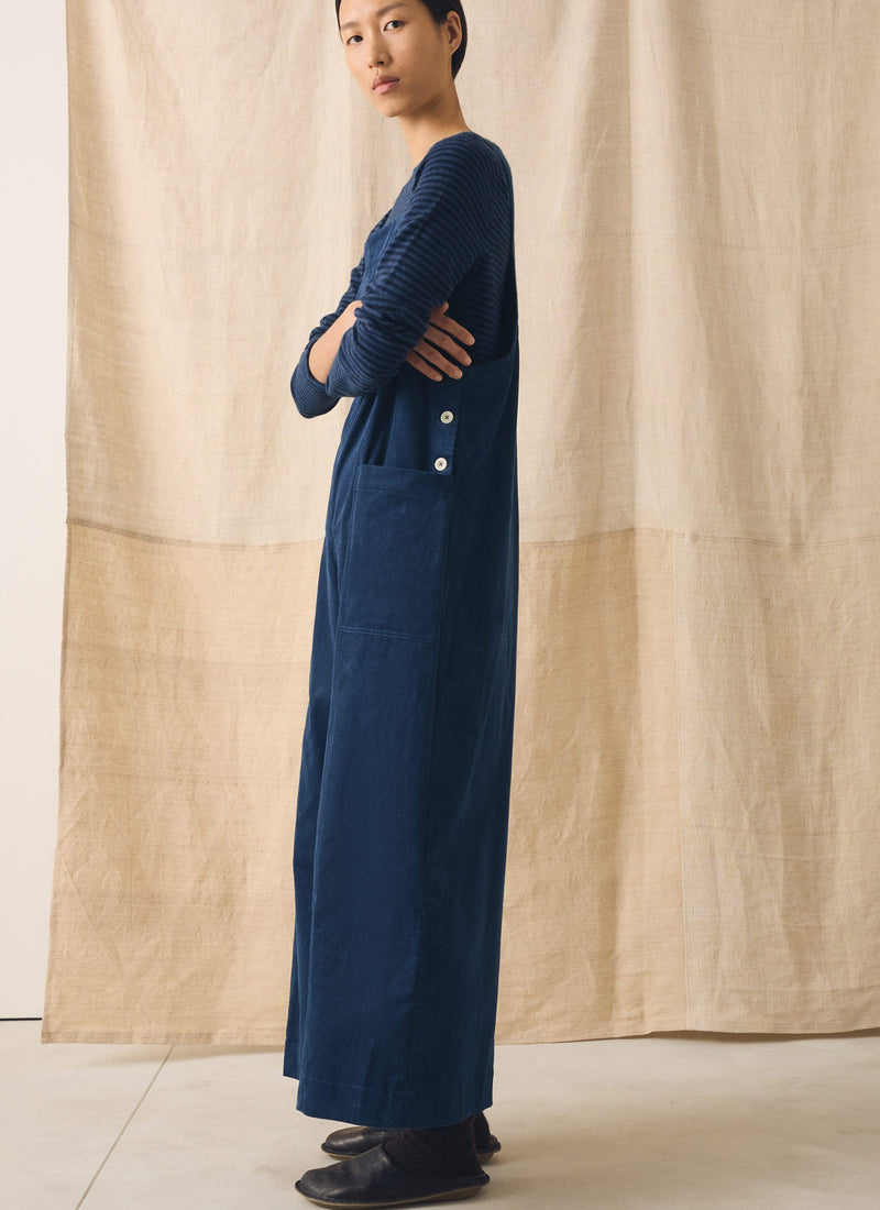 Organic Cord Pocket Jumpsuit | Denim Blue
