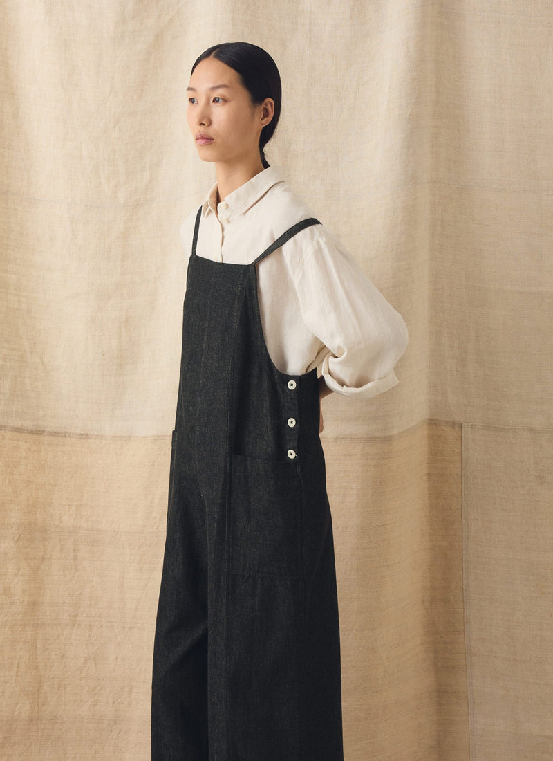 Cotton Twill Pocket Jumpsuit | Charcoal