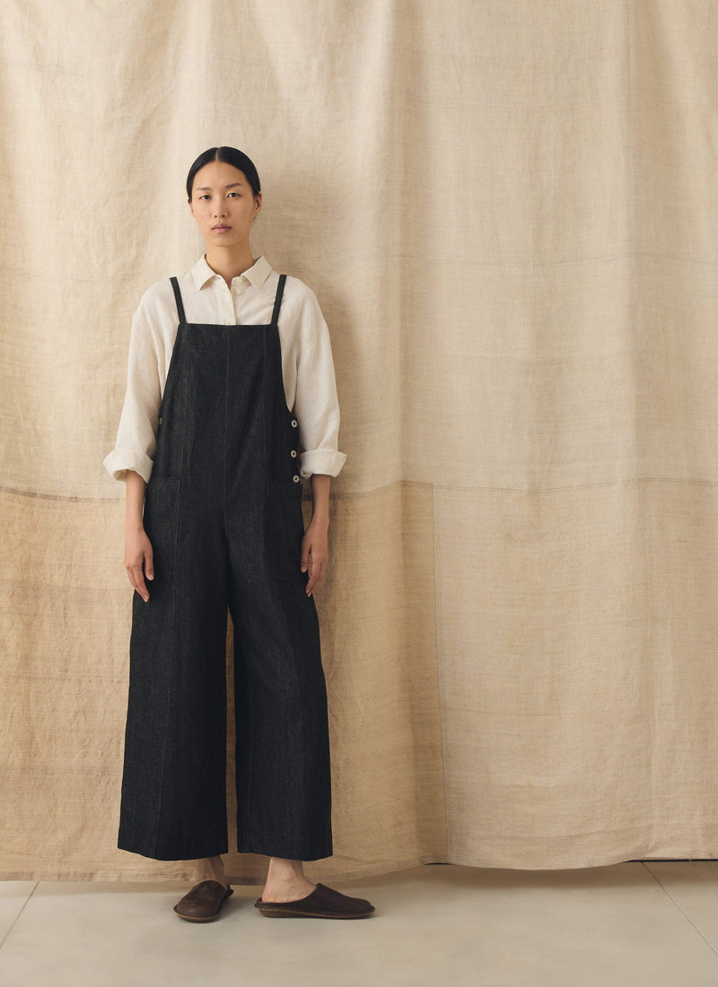 Cotton Twill Pocket Jumpsuit | Charcoal