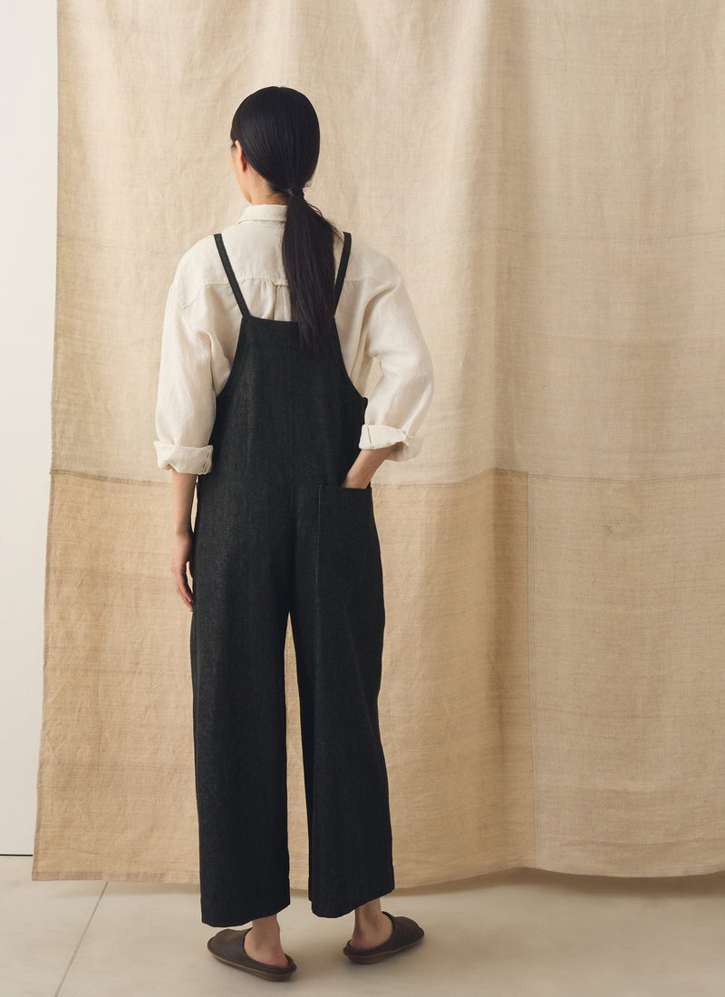 Cotton Twill Pocket Jumpsuit | Charcoal