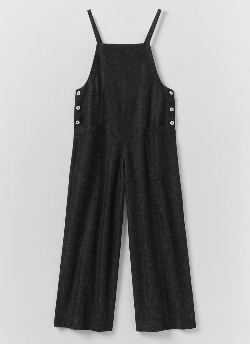 Cotton Twill Pocket Jumpsuit | Charcoal