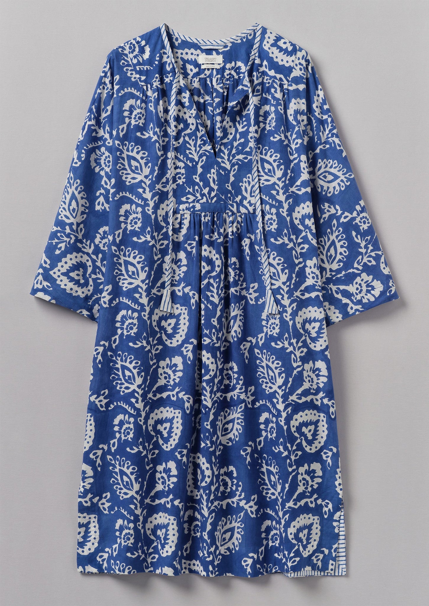 Trailing Botanical Block Print Dress | Woad