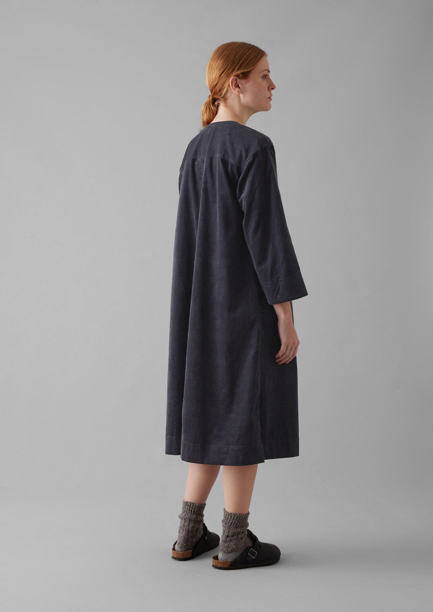 Organic Cord Tunic Dress | Charcoal