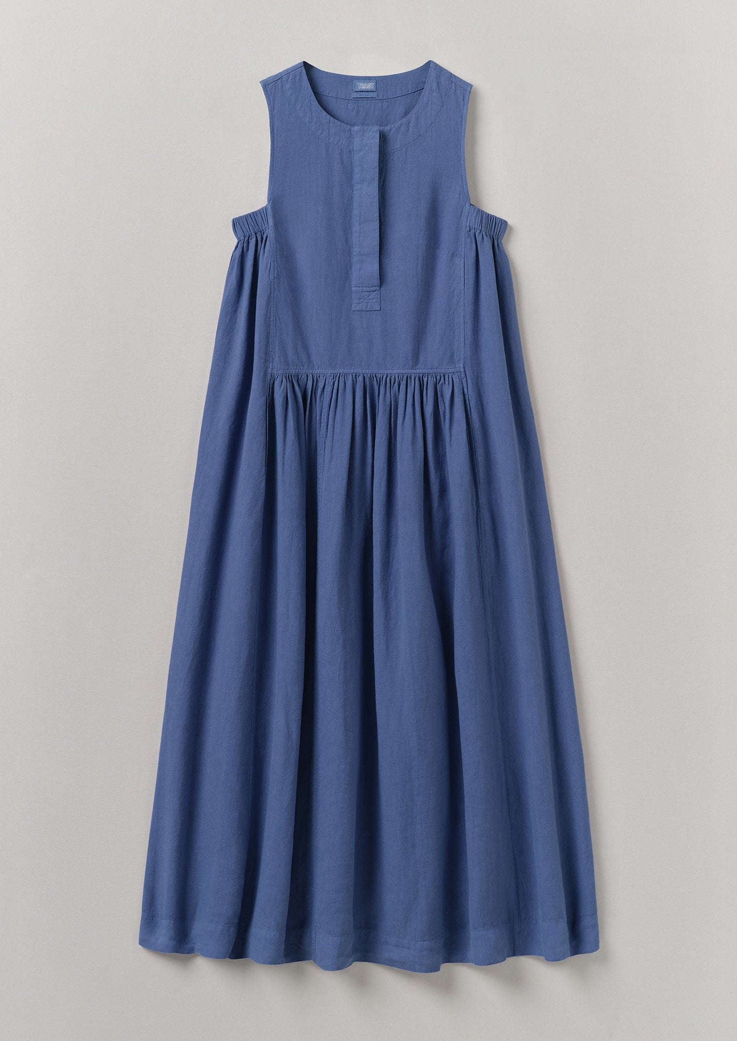 Garment Dyed Linen Panelled Dress | Cornflower