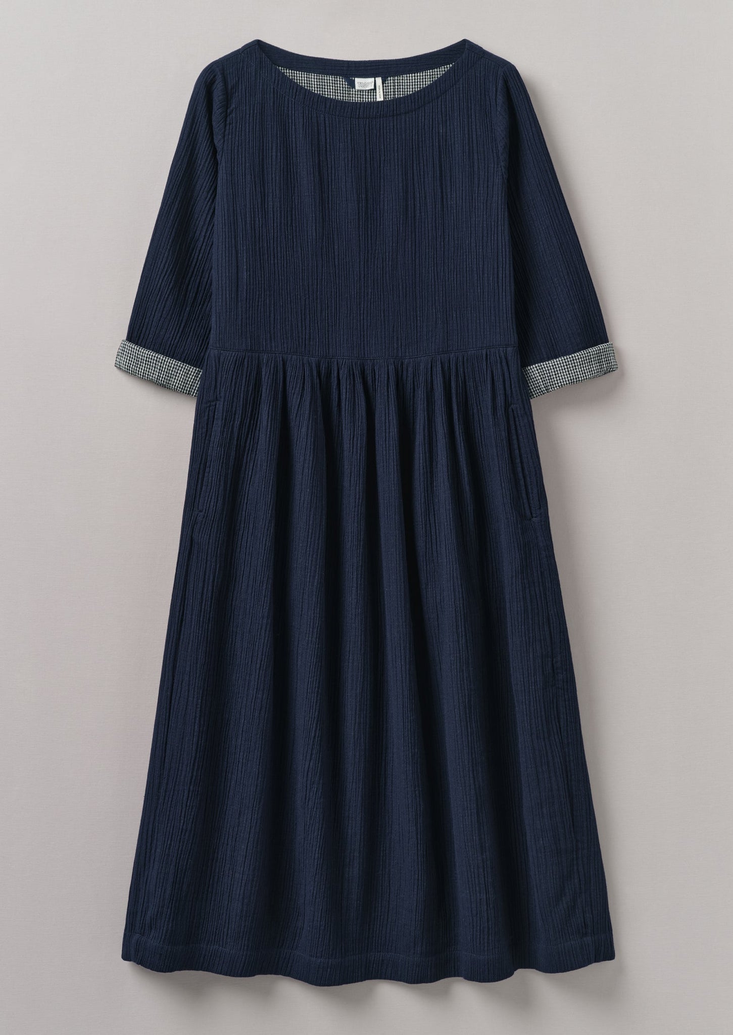 Freya Crinkle Cotton Dress | Indigo Blue