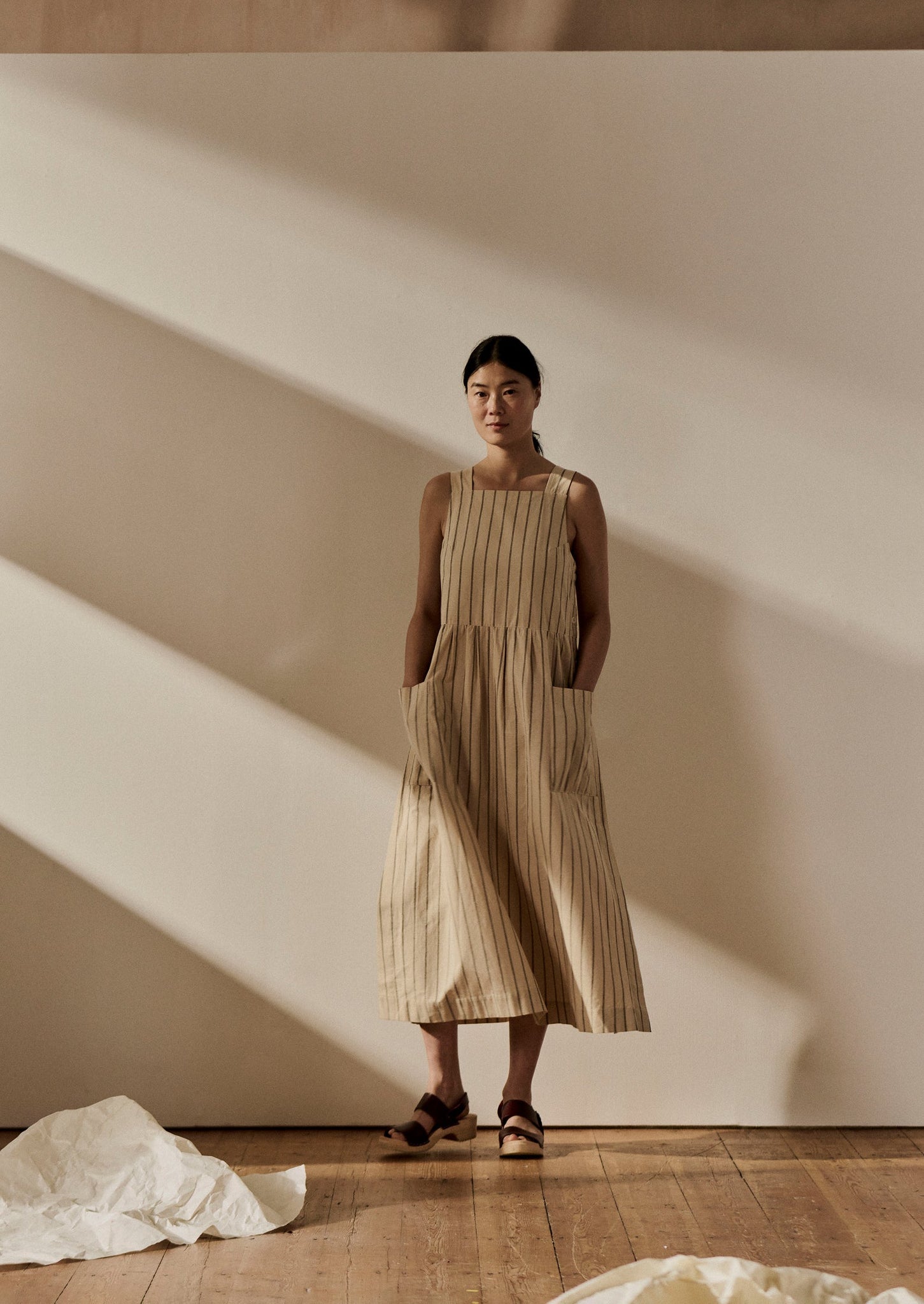 Stripe Cotton Pinafore Dress | Sail Cloth