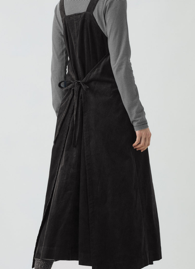 Cord Apron Dress | Charcoal