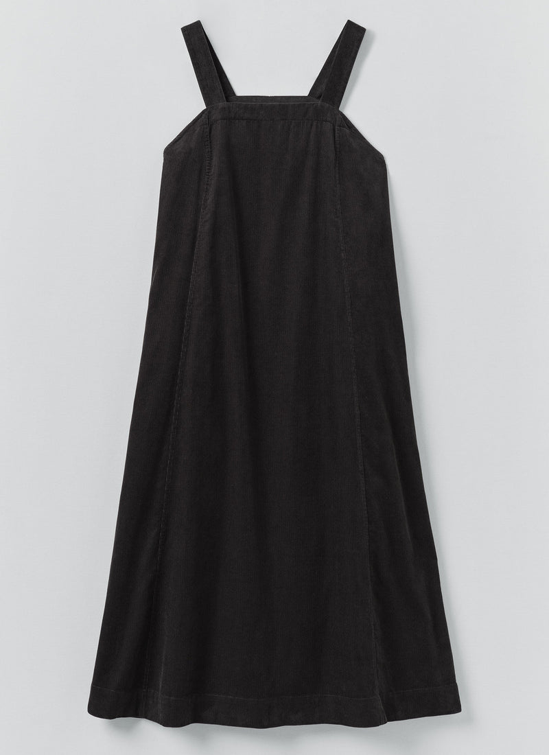 Cord Apron Dress | Charcoal
